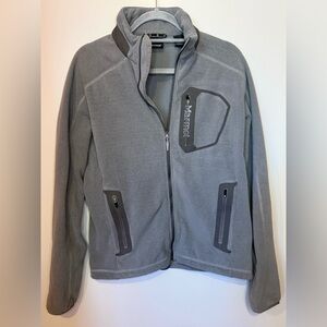 Marmot Gray Full-Zip Jacket. Zip pockets